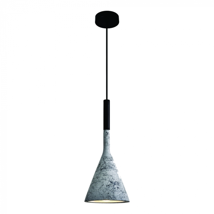 Pendente Sindora 1L E27 Metal e Concreto Branco e Preto Ø150x350mm DCD02604
