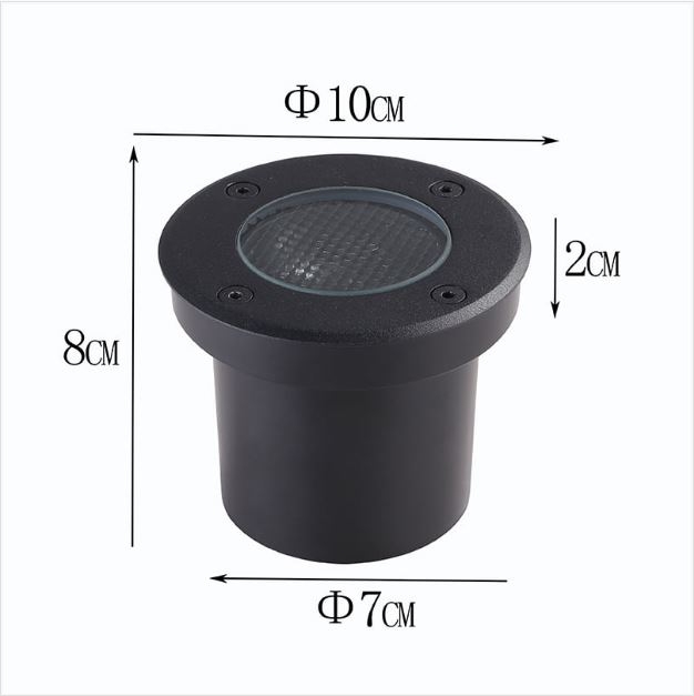 Embutido de Solo Nordecor Venna Of 10 watts 24° 3000K IP67 Preto Ø100x80mm 6422