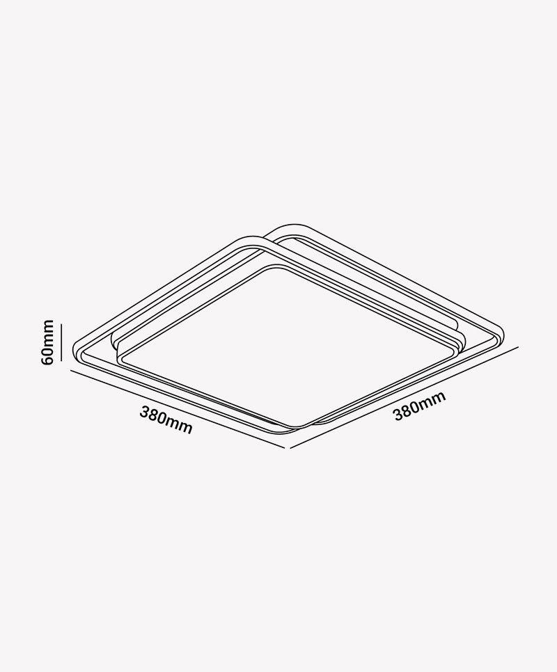 Plafon Opus LED Hoop Preto 72 watts Multitemperatura Bivolt 380x380mm OPS 82918