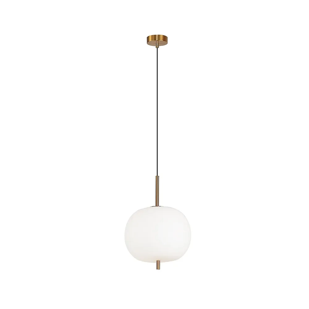 Pendente Bella Tres Dourado e Branco 1L E27 Ø300x425mm HC016G