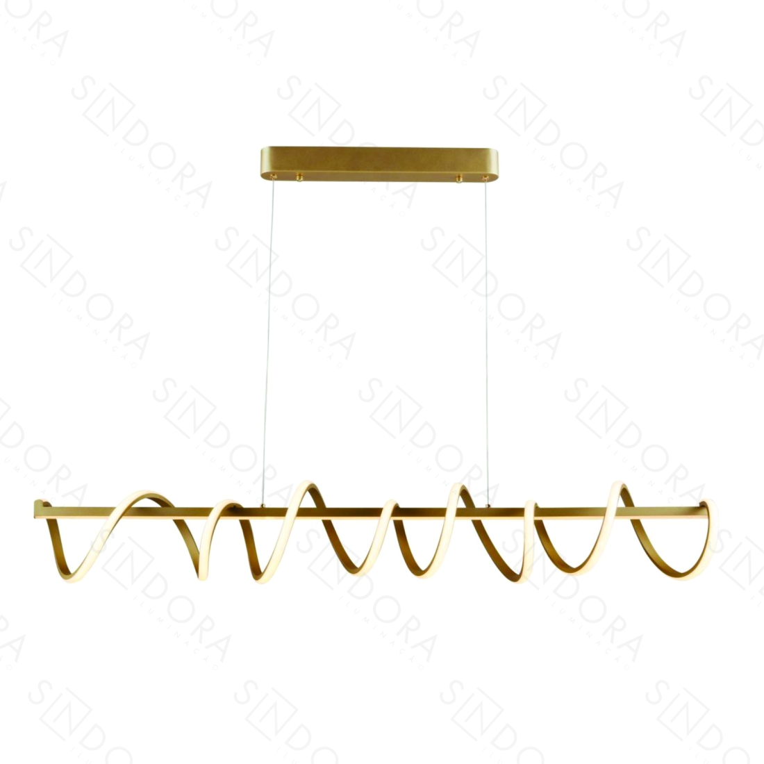 Pendente Sindora 125 watts 3000K Alumínio Dourado e Silicone 1200x180mm QD05368