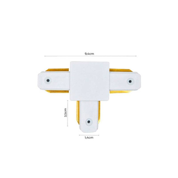 Emenda de Trilho Sobrepor T Nordecor Branco 94x35x14mm 6066