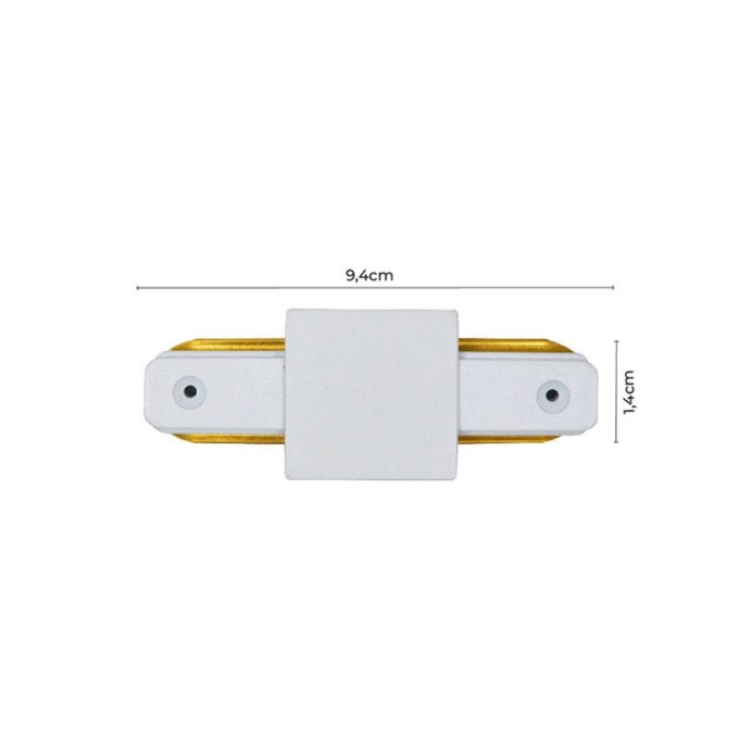 Emenda de Trilho Sobrepor I Nordecor Branco 14x94mm 6068