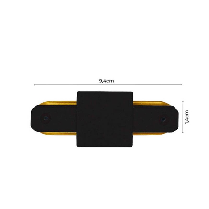 Emenda de Trilho Sobrepor I Nordecor Preto 14x94mm 6069