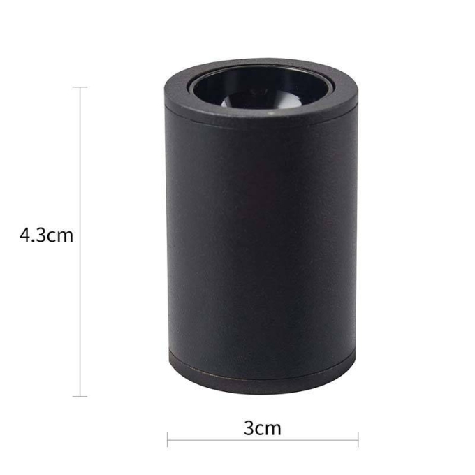 Mini Spot Sobrepor Nordecor Klor P Redondo 3 watts 3000K 24° Preto Ø30x43mm Bivolt 6588