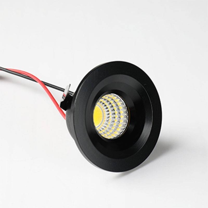 Mini Spot Embutido Nordecor Elysa Redondo 3 watts 3000K Preto Ø46x20mm 6006