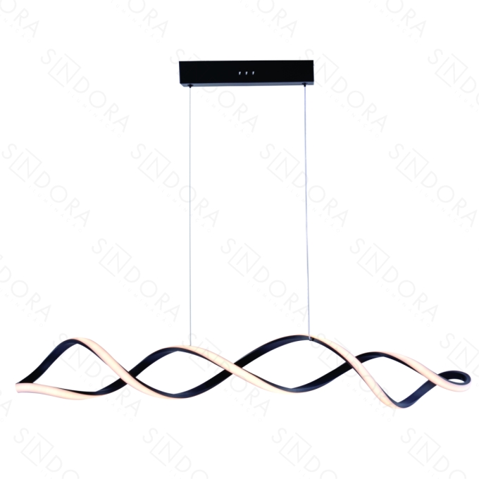 Pendente Sindora 55 watts 3000K Alumínio Preto e Silicone 1000mm QD05463
