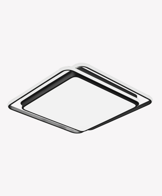 Plafon Opus LED Hoop Preto 72 watts Multitemperatura Bivolt 380x380mm OPS 82918