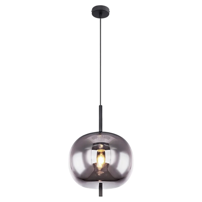 Pendente Bella Tres Preto e Fume 1L E27 Ø300x425mm HC016