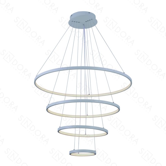 Pendente Sindora 125 watts 3000K Alumínio Cinza e Silicone Ø200x400x600x800mm DCD03294