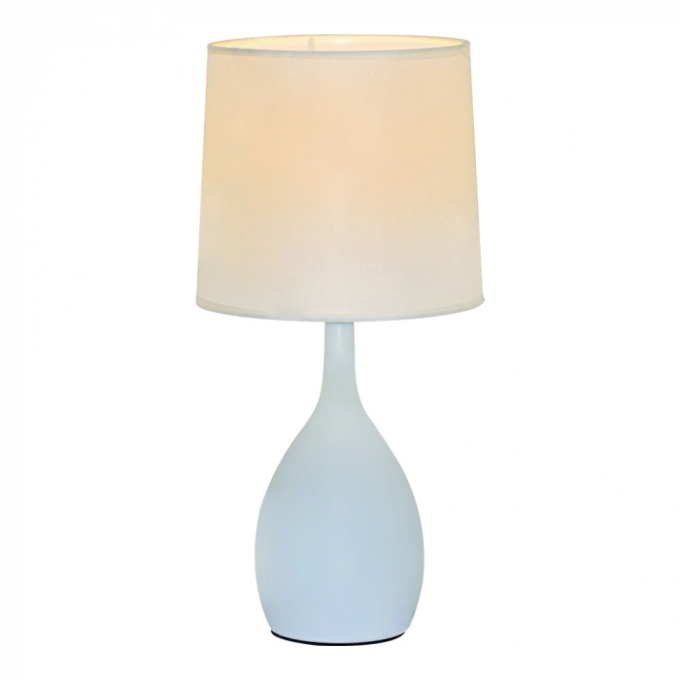 Abajur Sindora Metal Branco e Cúpula Linho Branco Ø200x400mm DCT00539
