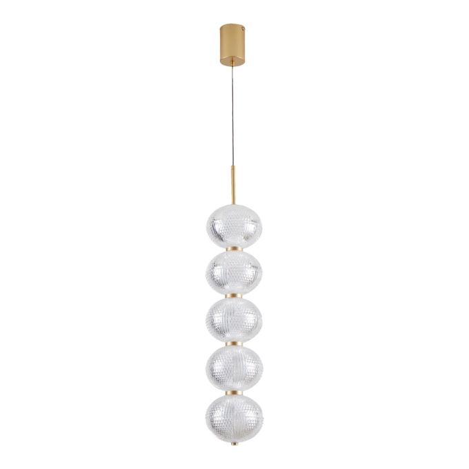 Pendente Nordecor Luse 5 Mód 35 watts 3000K Ouro Champagne Ø150x730mm 2797