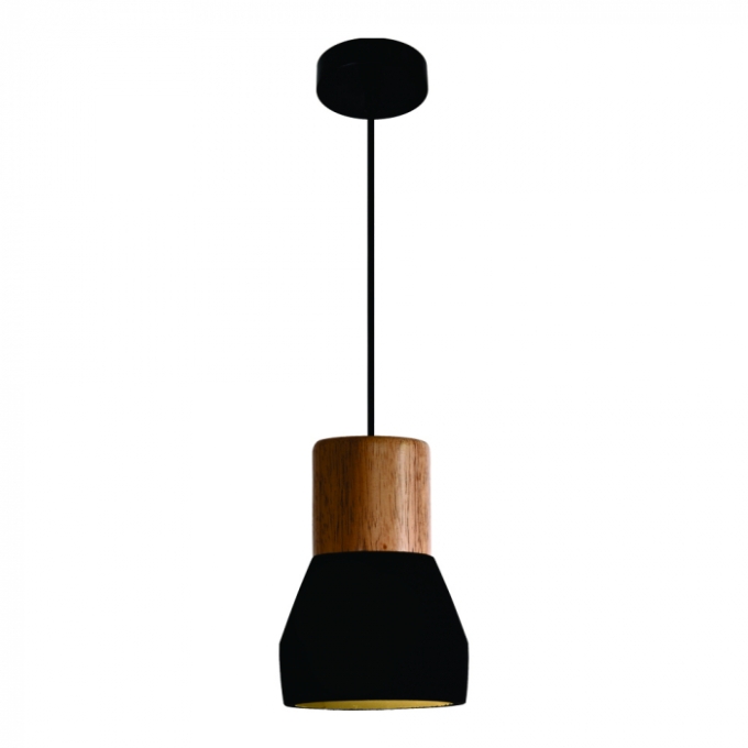 Pendente Sindora 1L E27 Metal e Concreto Preto Ø120x180mm DCD02619