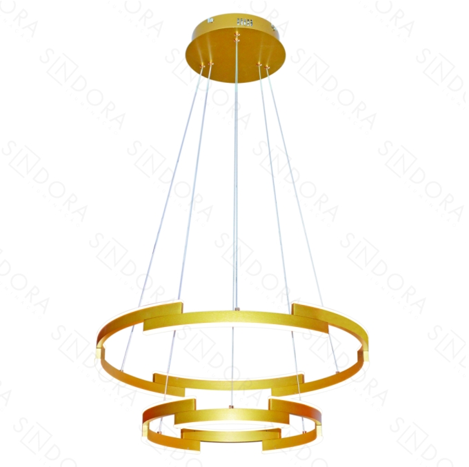 Pendente Sindora 78 watts 3000K Alumínio Dourado e Acrílico 400x600mm DCD03158