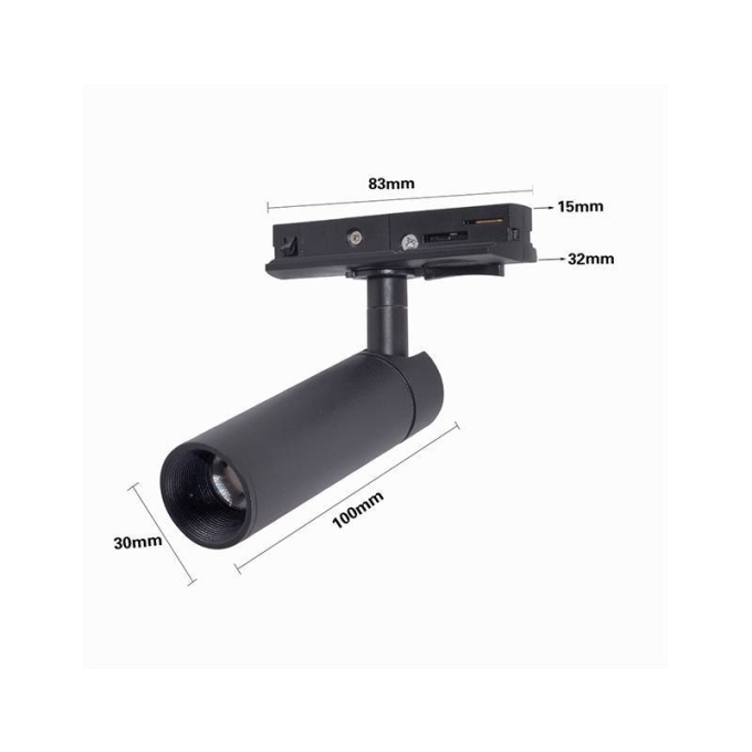 Spot para Trilho Nordecor Blet Preto 5 watts 3000K 24° Ø30x100mm 6396