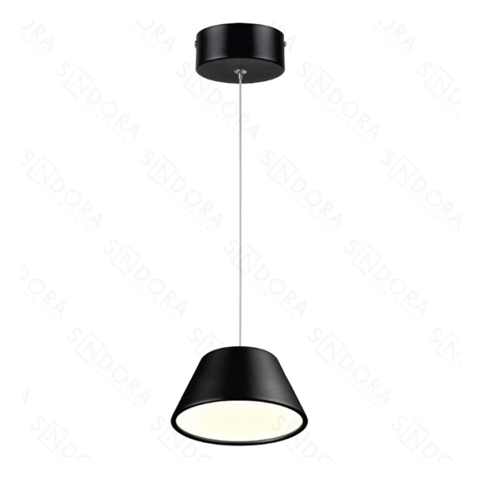 Pendente Sindora 9 watts 3000K Metal Preto e Acrílico Ø160x100mm DCD01827