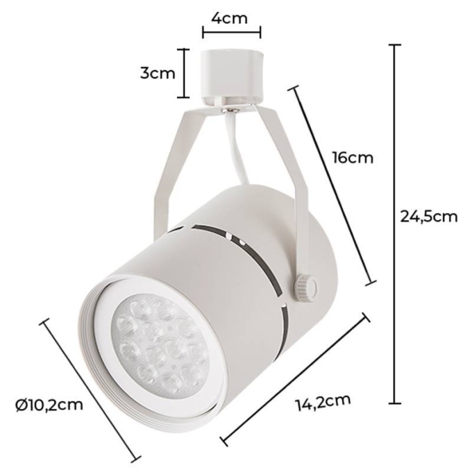 Spot para Trilho Nordecor Classic Branco PAR30 E27 (CDMR) Ø102x142mm 6318