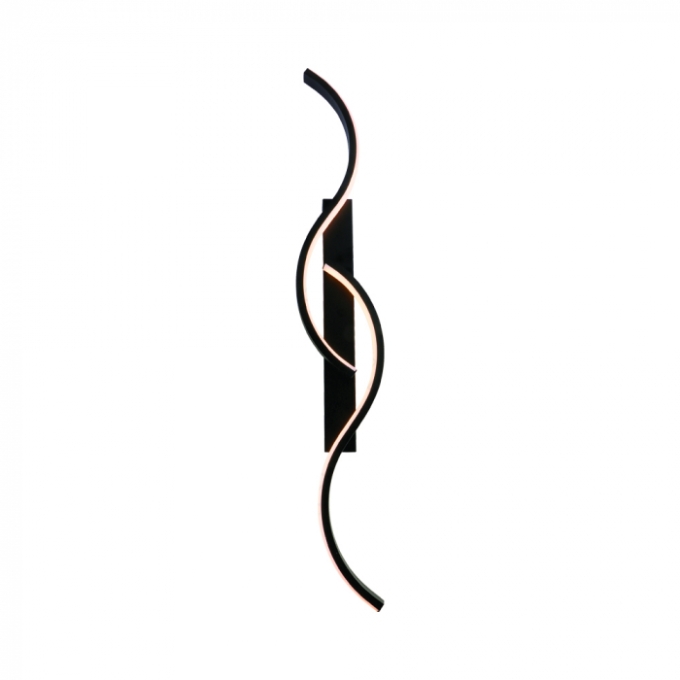 Arandela Sindora 20 watts 3000K Alumínio Preto e Silicone 740x110x50mm QB05302
