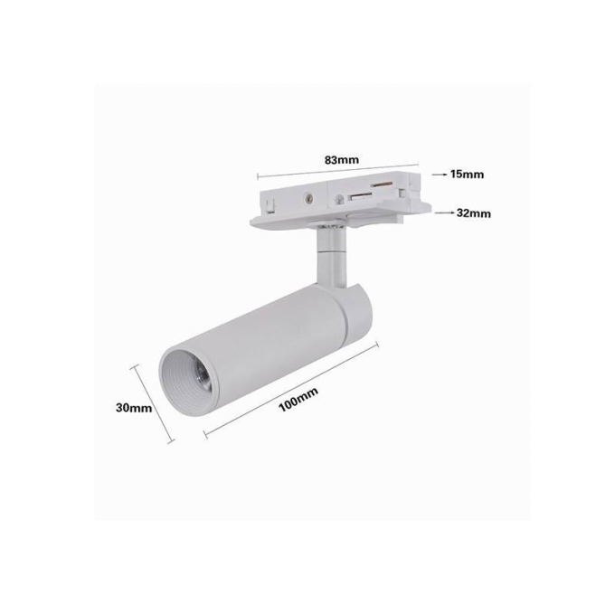 Spot para Trilho Nordecor Blet Branco 5 watts 3000K 24° Ø30x100mm 6395