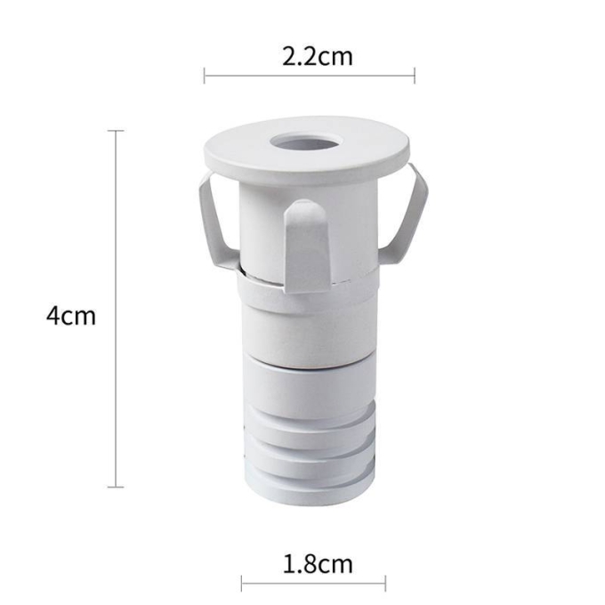 Embutido Nordecor Noa Ini 1 watts 2700K 24° Branco Ø22x40x18mm IRC90 Bivolt 6500