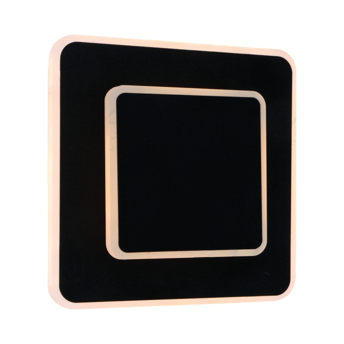 Arandela Sindora 20 watts 3000K Metal Preto Escovado e Acrílico 210x210mm DCB03280

