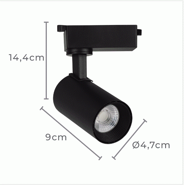 Spot para Trilho Nordecor Nize 7 watts 3000K 35° Preto Ø47x90x144mm Bivolt 6475