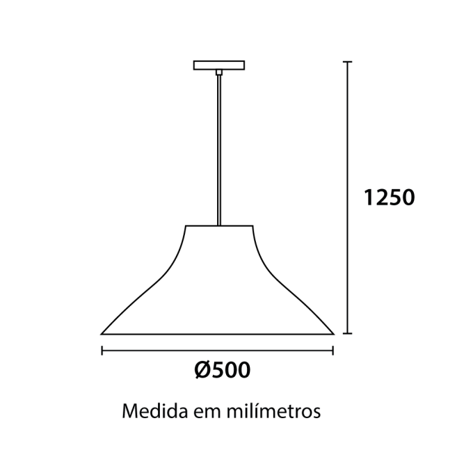 Pendente Blumenau Bali Chapéu Vime 1L E27 Ø500mm 854010.08