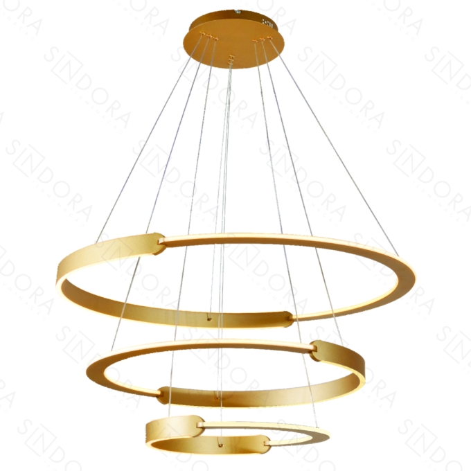 Pendente Sindora 226 watts 3000K Alumínio Dourado e Acrílico 400x600x800mm DCD03087