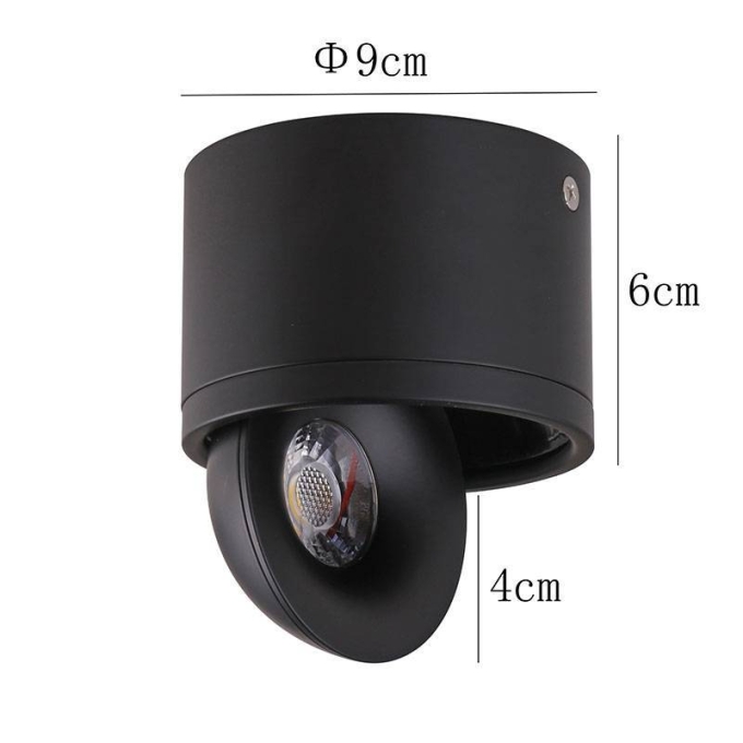 Spot Sobrepor Nordecor Skel 7 watts 24° 3000K Preto Ø90x100mm 6317