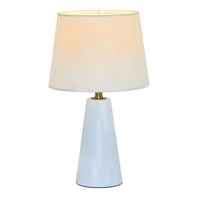 Abajur Sindora Metal Branco e Cúpula Linho Branco Ø250x430mm DCT00536