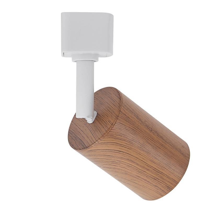 Spot para Trilho Nordecor Holzi Dicroica MR16 GU10 Imbuia e Branco Ø56x80mm 6603