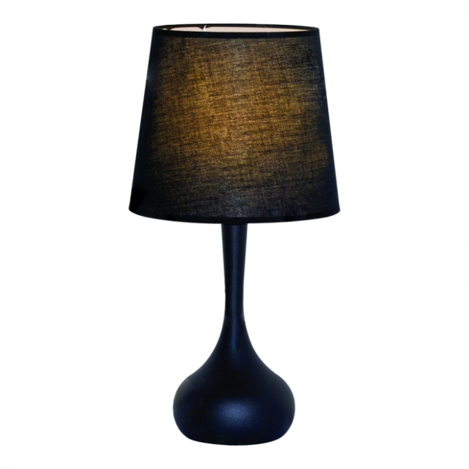 Abajur Sindora Metal Preto e Cúpula Linho Preto Ø230x450mm DCT00541