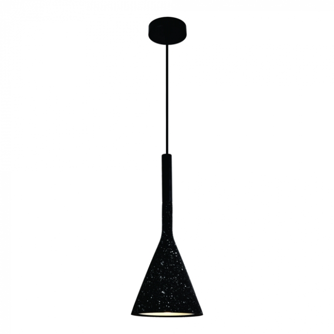 Pendente Sindora 1L E27 Metal e Concreto Preto com Pedra Ø150x350mm DCD02602