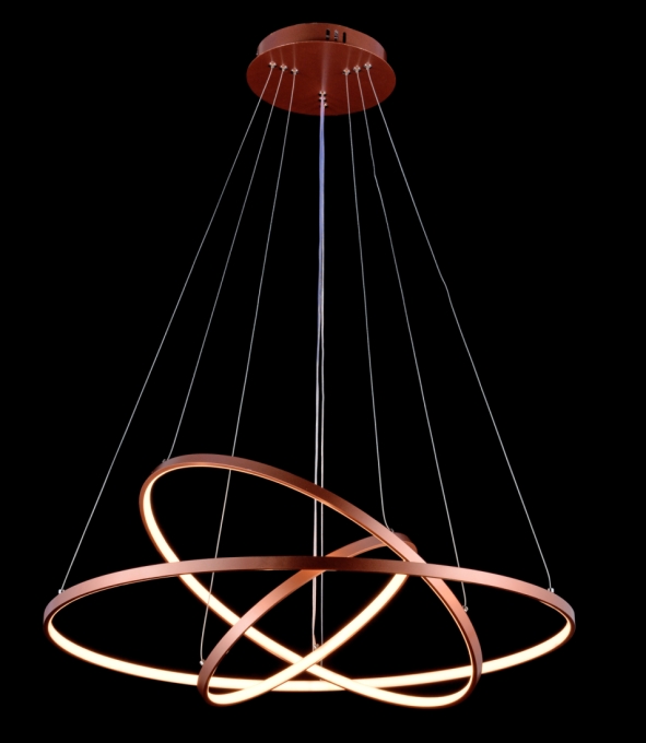 Pendente Sindora 90 watts 3000K Alumínio Rose e Silicone Ø400x600x800mm DCD015080