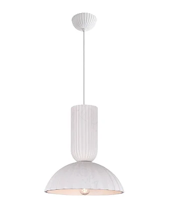 Pendente Sindora 1L E27 Metal Branco e Gesso Ø350x310mm DCD02634