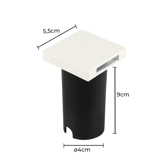 Embutido de Solo Nordecor Eran 0,5 watts IP67 3000K Branco Bivolt 55x55x90mm 6407