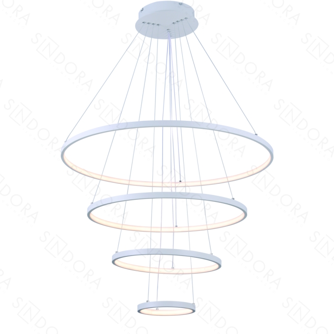 Pendente Sindora 125 watts 3000K Alumínio Branco e Silicone Ø200x400x600x800mm DCD03111