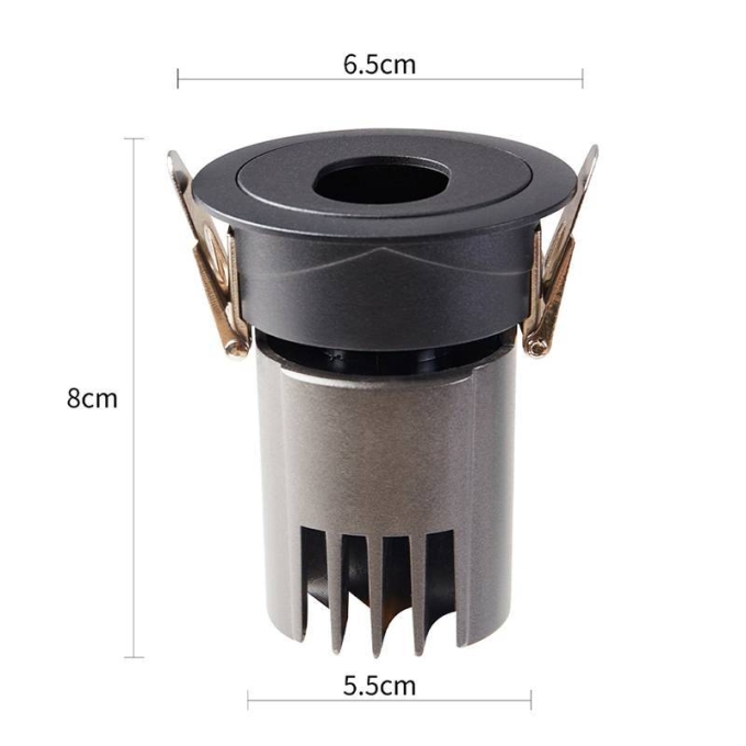 Embutido Nordecor Mayn 7 watts 2700K 24° Preto Ø65x80x55mm IRC97 Bivolt 6509
