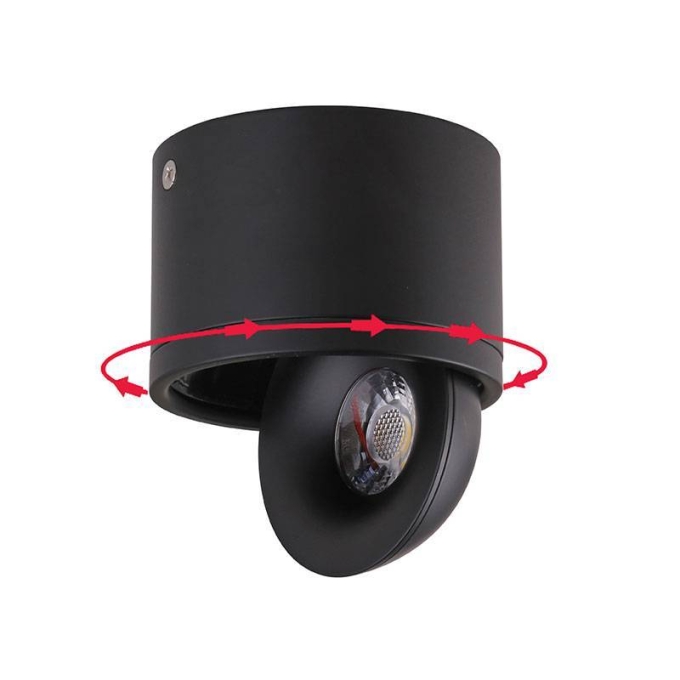 Spot Sobrepor Nordecor Skel 7 watts 24° 3000K Preto Ø90x100mm 6317