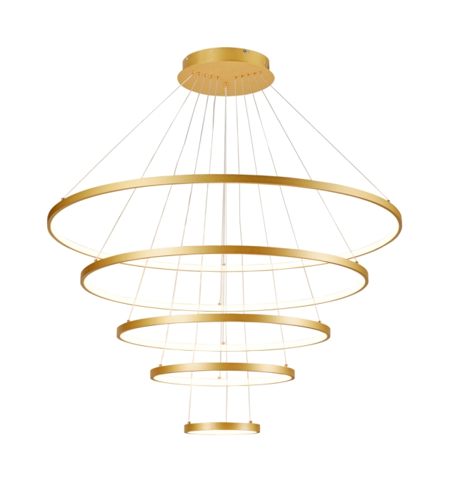 Pendente Sindora 188 watts 3000K Alumínio Dourado e Silicone Ø200x400x600x800x1000mm QD05453
