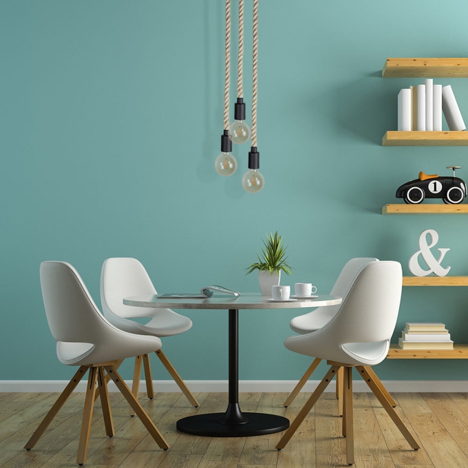 Pendente Blumenau Sailor Corda Sisal Preto Liso 1L E27 Ø46x90x1000mm 871010.08
