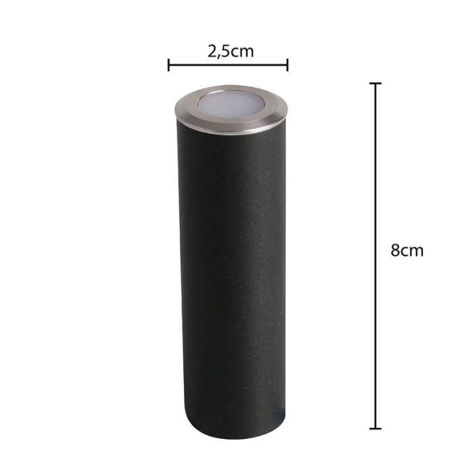 Embutido de Solo Nordecor Rani 0,5 watts 24° IP67 3000K Aço Inox Ø25x80mm 6150
