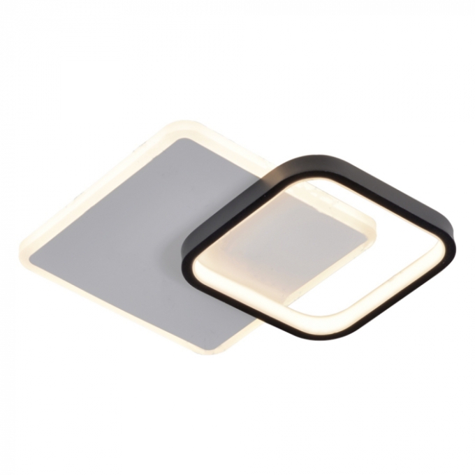 Arandela Sindora 25 watts 3000K Metal Preto Branco Acrílico e Silicone 240x240mm DCB03056

