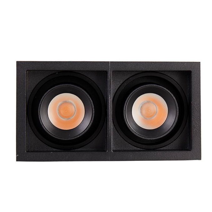 Embutido Nordecor Aiva Duo 14 watts 2700K 24° Preto Ø117x63x66mm IRC97 Bivolt 6482