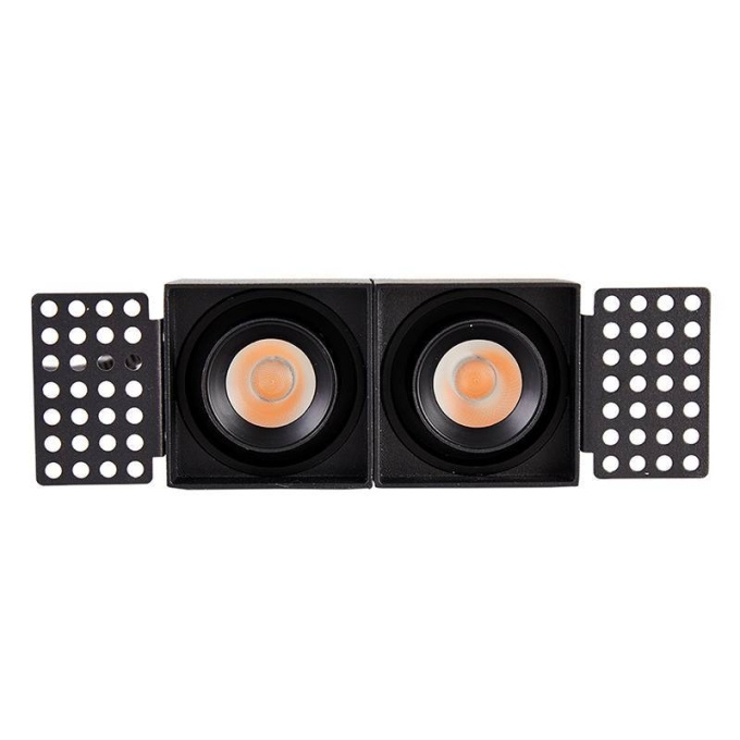 Embutido Nordecor Aiva Duo No Frame 14 watts 2700K 24° Preto Ø175x53x66mm IRC97 Bivolt 6484