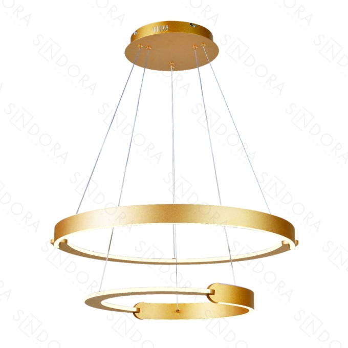 Pendente Sindora 126 watts 3000K Alumínio Dourado e Acrílico 400x600mm DCD03086