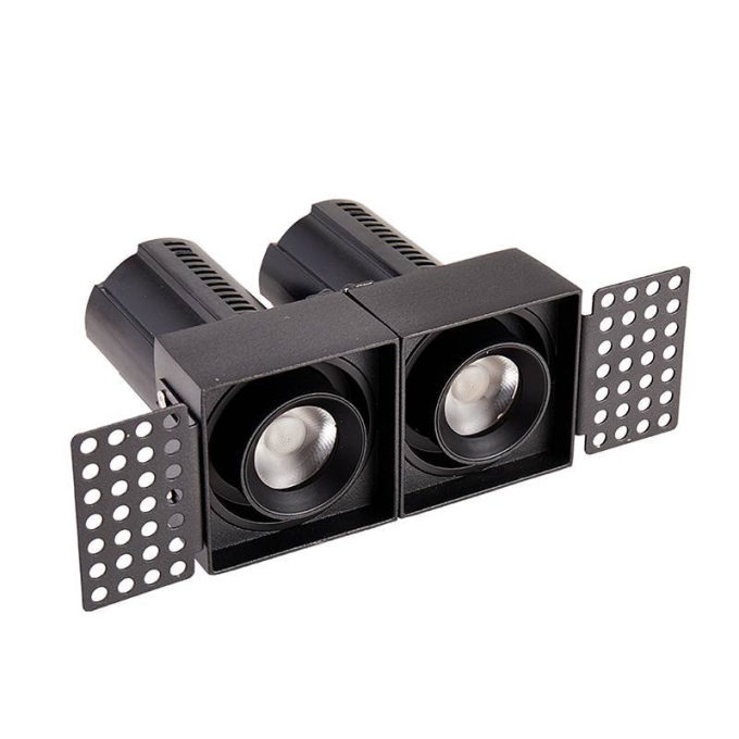 Embutido Nordecor Aiva Duo No Frame 14 watts 2700K 24° Preto Ø175x53x66mm IRC97 Bivolt 6484