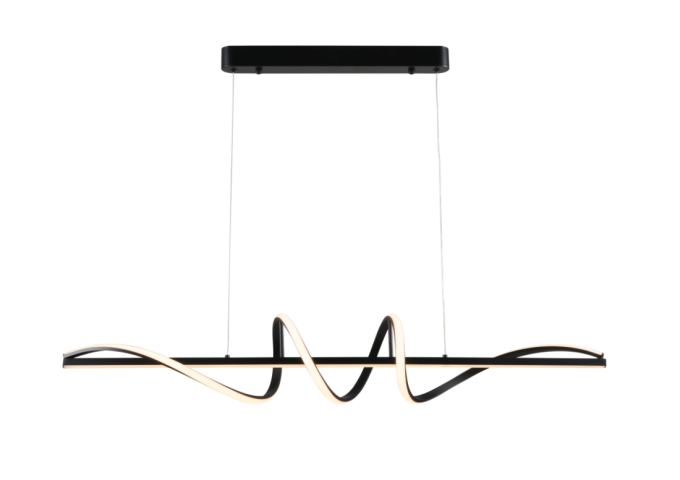 Pendente Sindora 72 watts 3000K Alumínio Preto e Silicone 1200x200mm QD05375