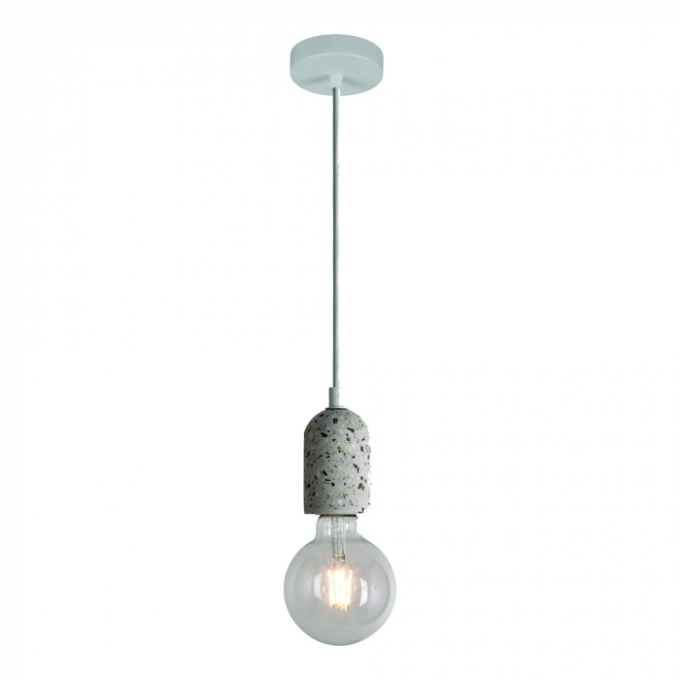 Pendente Sindora 1L E27 Metal e Concreto com Pedra Ø60x90mm DCD02608