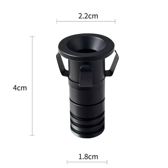 Embutido Nordecor Noa 1 watts 2700K 38° Preto Ø22x40x18mm IRC90 Bivolt 6499